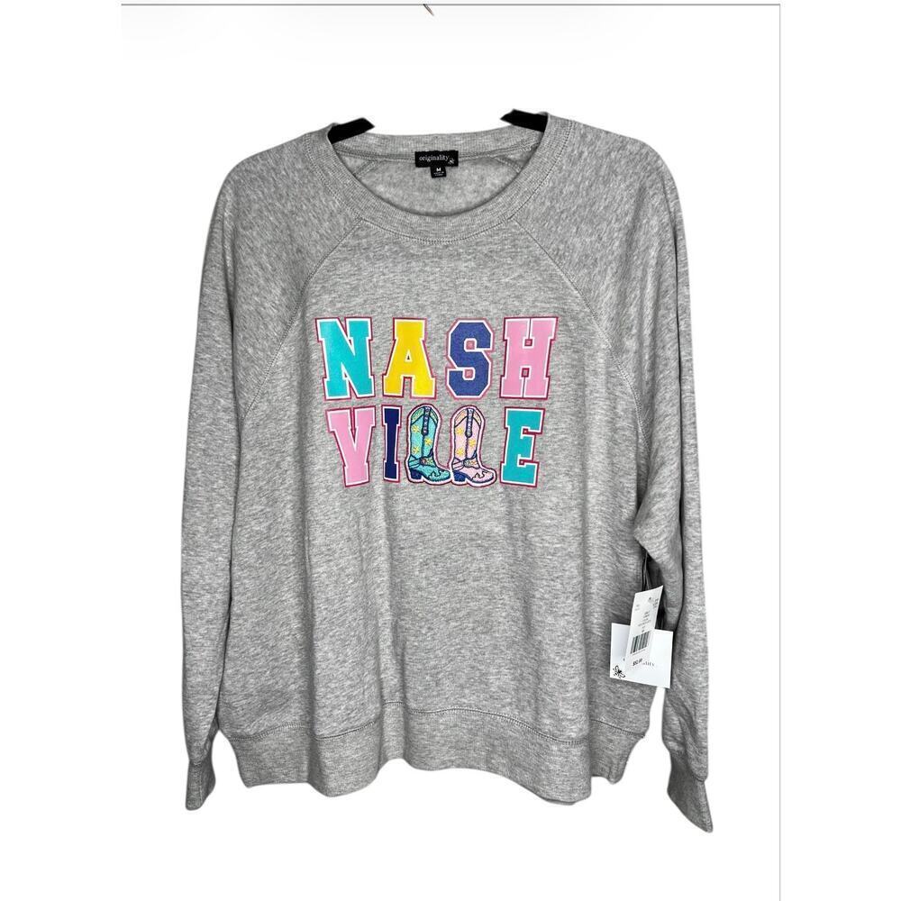 ☀️Originality Nashville Graphic Sweatshirt Gray Size Medium NWT